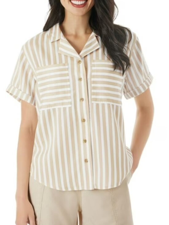 Member's Mark Tops - Member's Mark Women's Short Sleeve Tencel Camp Shirt Size XXL
